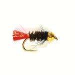 Red uv black nymph fly with tungsten goldhead  (prices for 12 flies)