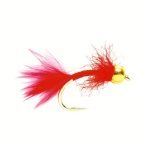 blood red marabou Nymph  with tungsten goldhead(prices for 12 flies)