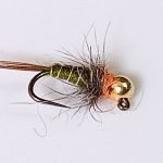 Olive phst org tungsten nymph fly(price for 12 flies)