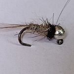 Grey hares ear black thorax euro tungsten( prices for 12 flies)