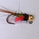 Olive hares ear black lite thorax red neck euro tungsten (prices for 12flies)