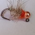 Natural and orange hares ear euro tungsten  nymph (price for 12 flies)
