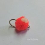 Flame white  hotspot egg  fly READY TO SHIP (price for 12 flies)
