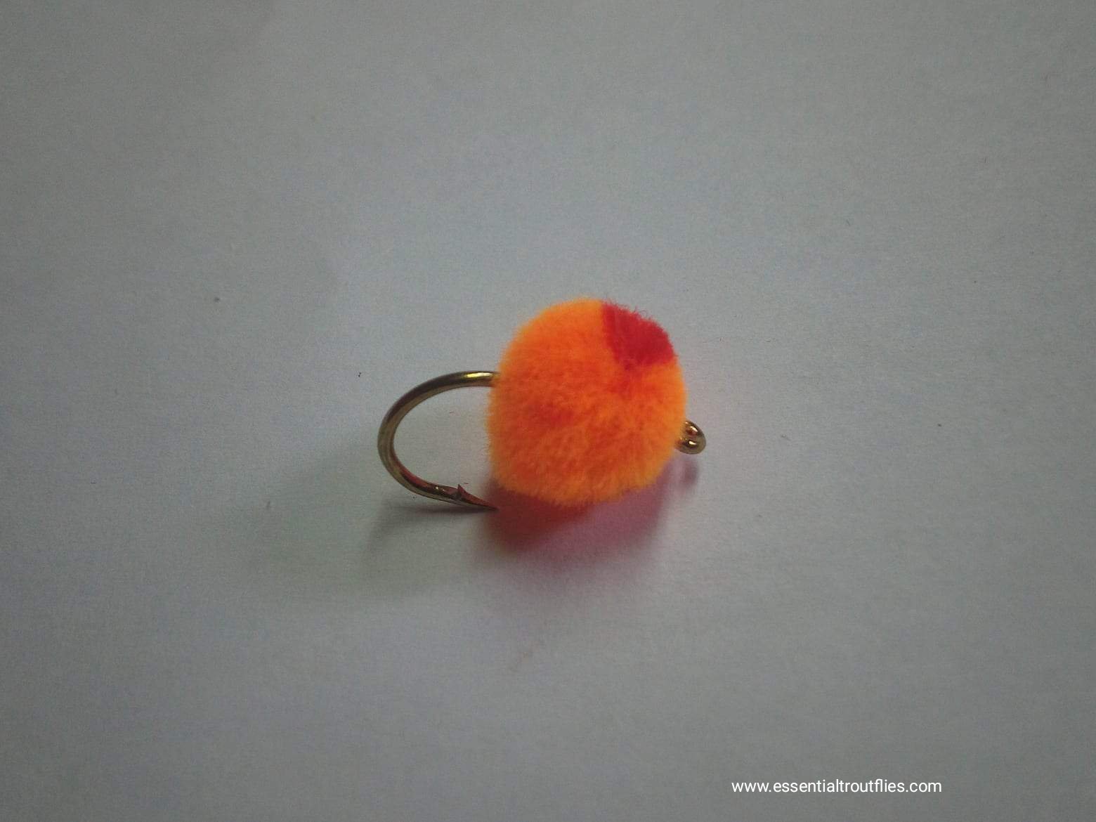 IMG_20230122_182035.jpg Orange red hotspot egg fly BARBED READY TO SHIP (price for 12 flies) - Image 1