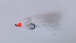 White  egg sucking leech  fly tied with single Salmon hooks  (price for 12 flies) - Image 2