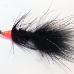 Orange black  egg sucking leech streamer fly Salmon hooks (price for 12 flies)