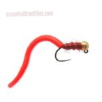 RED squirmy worm euro tungsten fly(price for 12 flies)