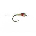 Red-pearl euro nymph perdigon tungsten fly (price for 12 flies)