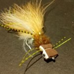 MUD SCIENTIST  YELLOW WHITE POPPER FLY  ( FOR 12 PIECES)